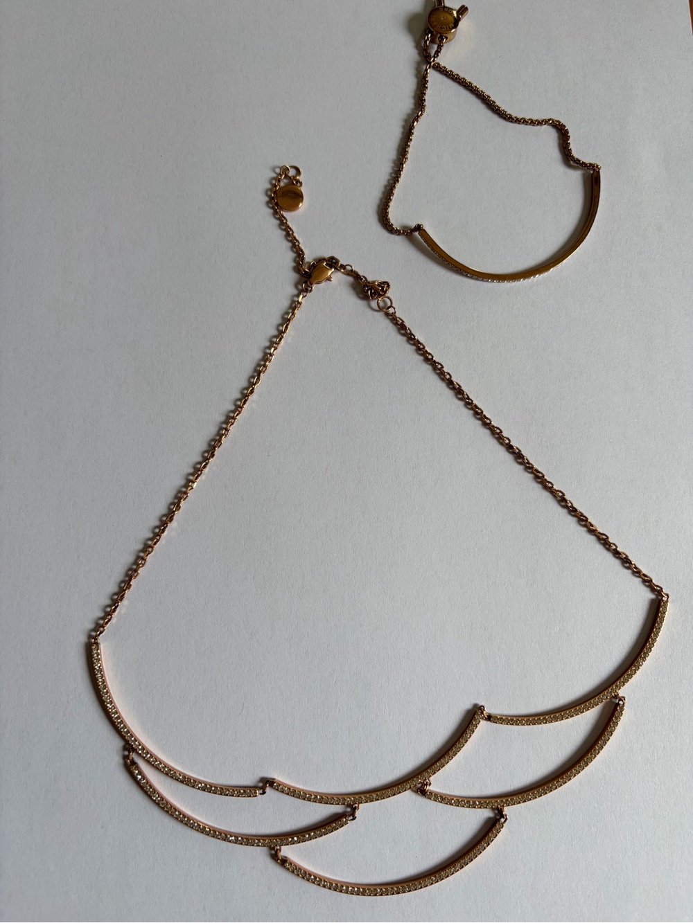 Michael Kors Rose Gold-Tone Layered Crescent Necklace Set